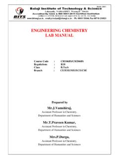 ENGINEERING CHEMISTRY LAB MANUAL