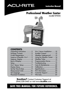 Professional Weather Center 01036 Instructions - AcuRite