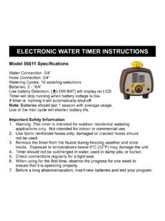 ELECTRONIC WATER TIMER INSTRUCTIONS - Nelson
