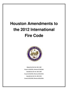 Houston Amendments to the 2012 International Fire Code