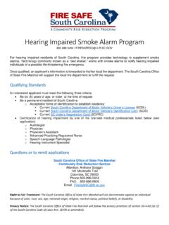Hearing Impaired Smoke Alarm Program - South Carolina