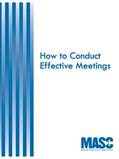 How to Conduct Effective Meetings - Municipal …
