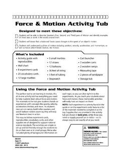 Force &amp; Motion Activity Tub