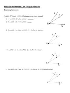 Practice Worksheet 1.5A Angle Bisectors