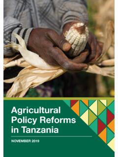 Agricultural Policy Reforms in Tanzania