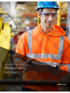 Microsoft Dynamics for Operations Manufacturing …