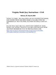Virginia Model Jury Instructions – Civil