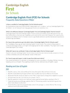 Cambridge English: First (FCE) for Schools