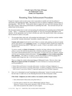 Parenting Time Enforcement Procedure - courts.oregon.gov