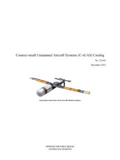 Counter-small Unmanned Aircraft Systems (C-sUAS) Catalog