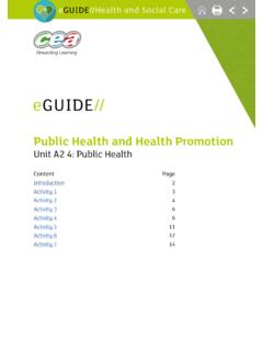 Public Health and Health Promotion - ccea.org.uk