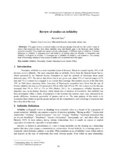 Review of studies on infidelity - IPEDR
