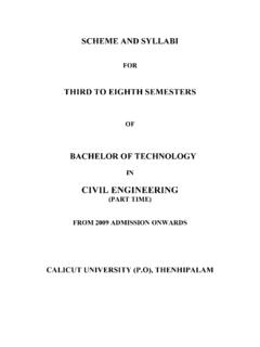 BACHELOR OF TECHNOLOGY - University of Calicut
