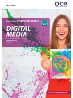 Cambridge Technicals Level 3 - Digital Media …