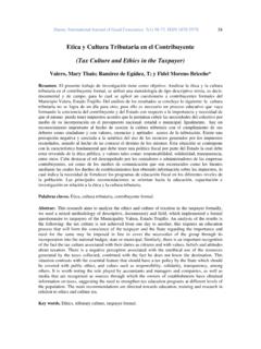 Etica y Cultura Tributaria en el Contribuyente (Tax ...