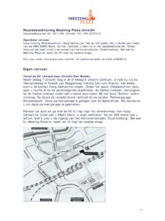 Routebeschrijving Meeting Plaza Utrecht - KansPlus