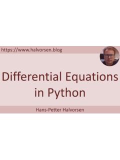 Differential Equations in Python - halvorsen.blog