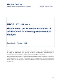 MDCG 2021-21 Guidance on performance evaluation of SARS ...