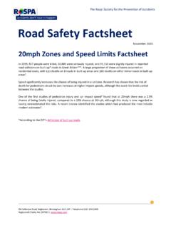 20mph Zones and Speed Limits Factsheet - January 2020
