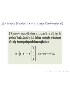 x1.4 Matrix Equation Ax b: Linear Combination (I)