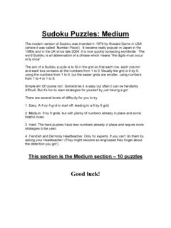 Sudoku Puzzles: Medium - MathSphere