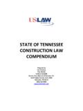 STATE OF TENNESSEE CONSTRUCTION LAW COMPENDIUM