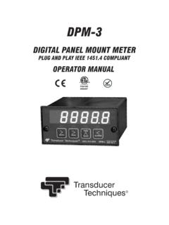 DIGITAL PANEL MOUNT METER - Transducer Techniques