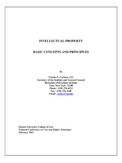 INTELLECTUAL PROPERTY BASIC CONCEPTS AND PRINCIPLES