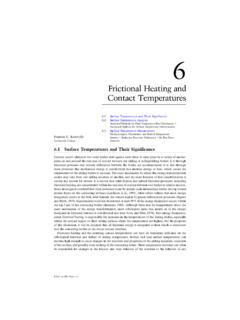 Chapter 06: Frictional Heating and Contact Temperatures