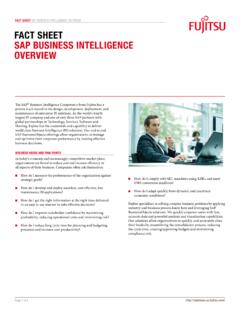 SAP Business Intelligence Overview, Fujitsu