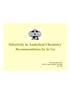 Selectivity in Analytical Chemistry