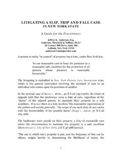 NYSBA - Litigating a Slip Trip and Fall - New York State ...