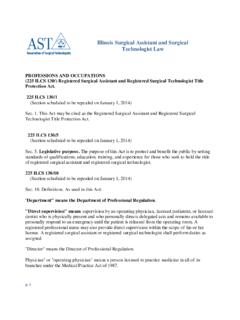 Illinois Surgical Assistant and Surgical Technologist Law