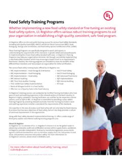 Food Safety Training Programs - Industries | UL