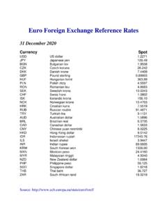 Euro Foreign Exchange Reference Rates