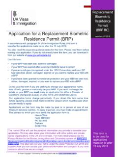 Application for a Replacement Biometric Residence Permit (BRP)