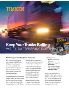 Keep Your Trucks Rolling - Timken Company