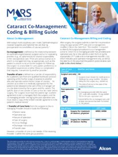 Cataract Co-Management: Coding &amp; Billing Guide - Alcon
