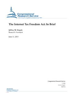 The Internet Tax Freedom Act: In Brief - University of New …