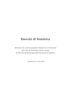 Esercizi di Statistica - UNISA
