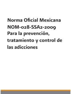 Norma Oficial Mexicana NOM-028-SSA2-2009 Para la ...