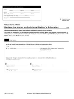 Declaration About an Individual Debtor's Schedules