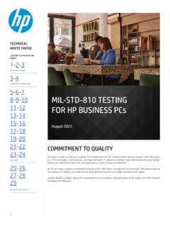 MIL-STD-810 TESTING FOR HP BUSINESS PCs