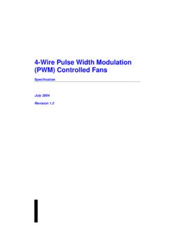 4-Wire PWM Controlled Fans Specification