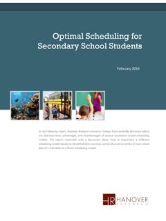 Optimal Scheduling for Secondary School Students - Email ...