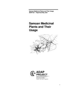Samoan Medicinal Plants and Their Usage