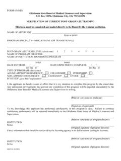 FORM #5 (MD) Oklahoma State Board of Medical …