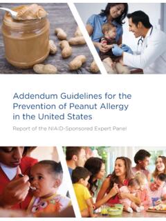 Addendum Guidelines for the Prevention of Peanut Allergy ...