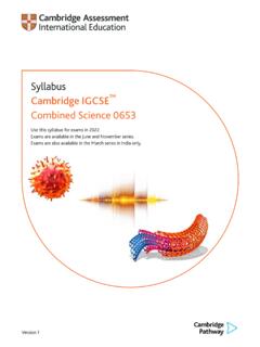 Syllabus Cambridge IGCSE Combined Science 0653