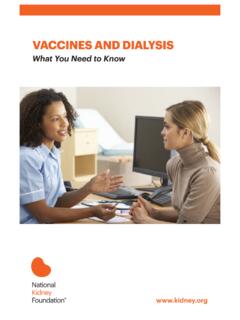 VACCINES AND DIALYSIS - National Kidney Foundation